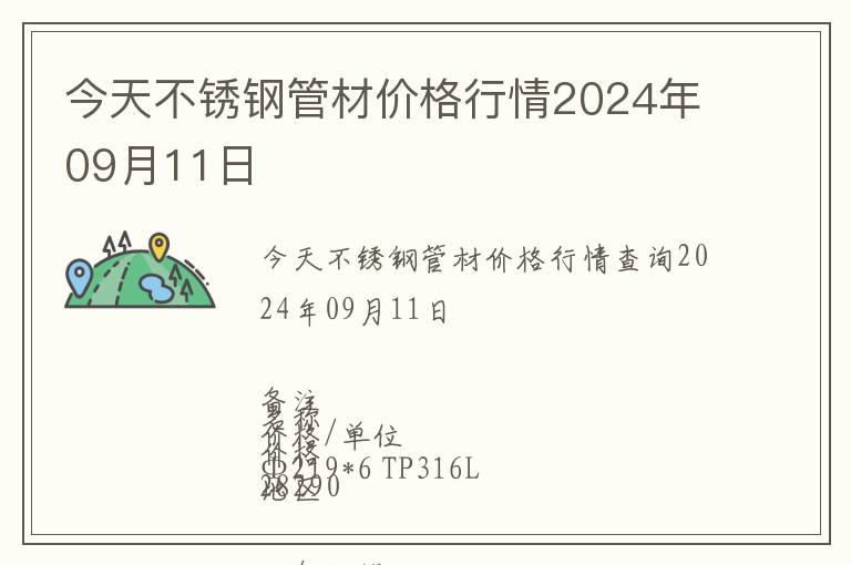 今天不锈钢管材价格行情2024年09月11日