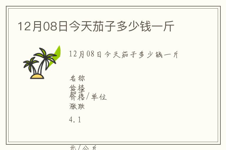 12月08日今天茄子多少钱一斤
