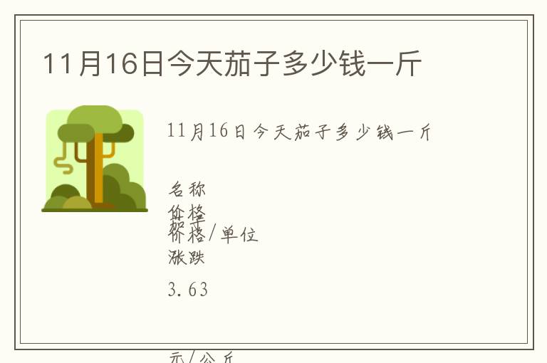 11月16日今天茄子多少钱一斤