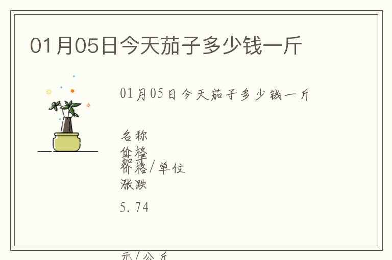 01月05日今天茄子多少钱一斤