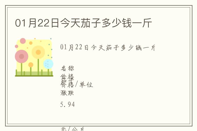 01月22日今天茄子多少钱一斤