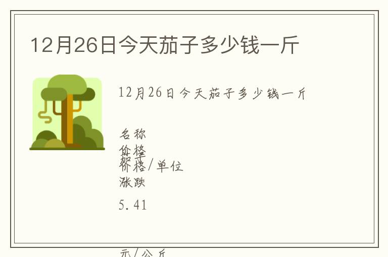 12月26日今天茄子多少钱一斤