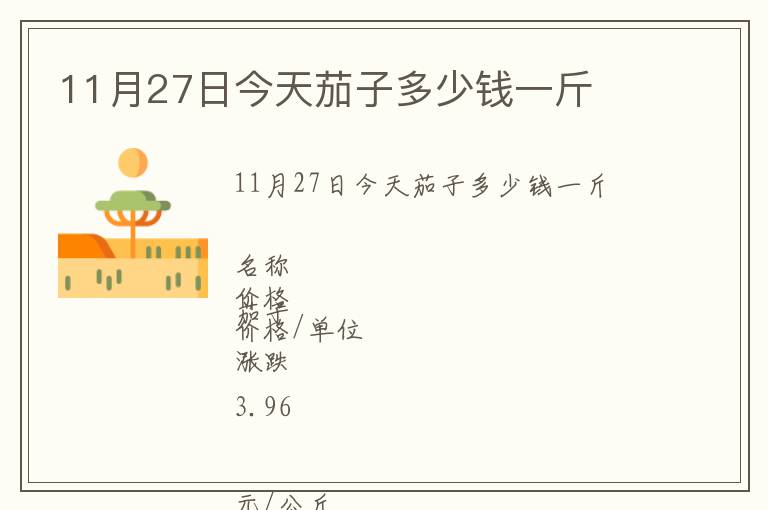 11月27日今天茄子多少钱一斤