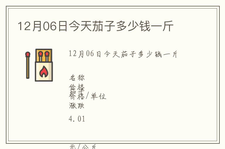 12月06日今天茄子多少钱一斤