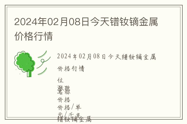 2024年02月08日今天镨钕镝金属价格行情