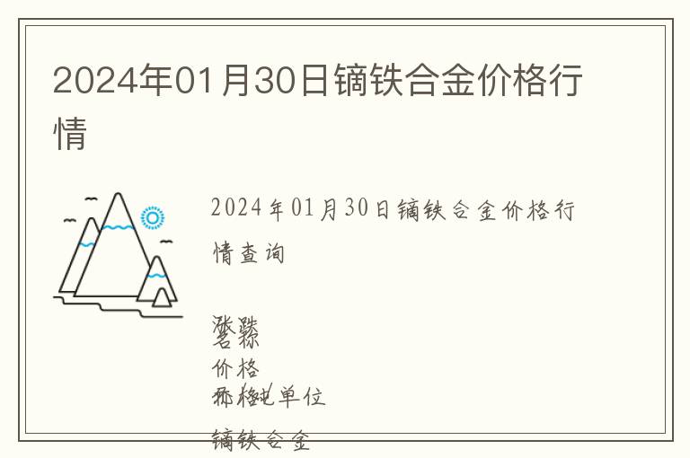 2024年01月30日镝铁合金价格行情