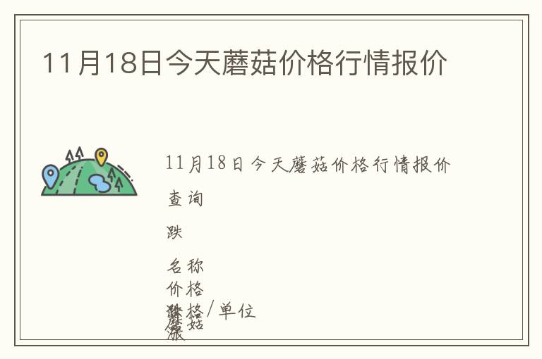 11月18日今天蘑菇价格行情报价