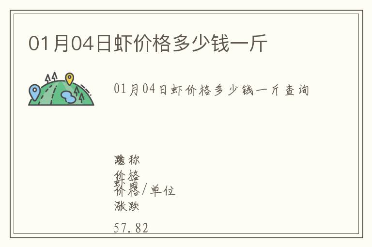 01月04日虾价格多少钱一斤