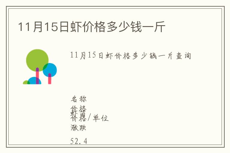 11月15日虾价格多少钱一斤