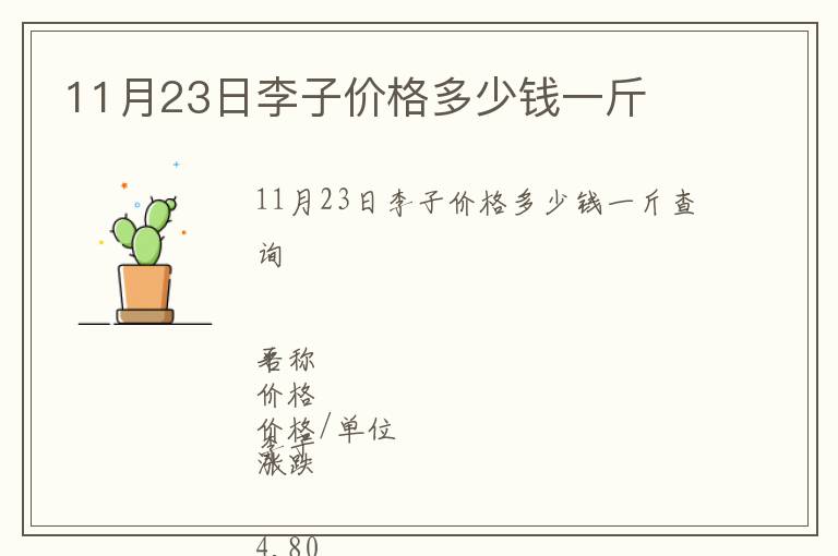 11月23日李子价格多少钱一斤