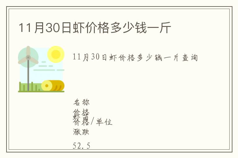 11月30日虾价格多少钱一斤