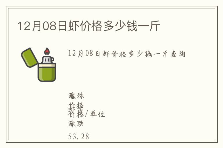 12月08日虾价格多少钱一斤