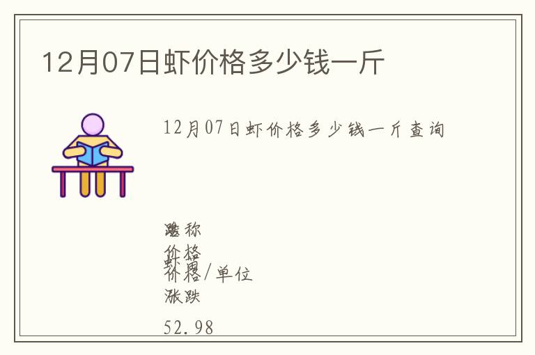 12月07日虾价格多少钱一斤