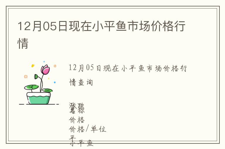 12月05日现在小平鱼市场价格行情