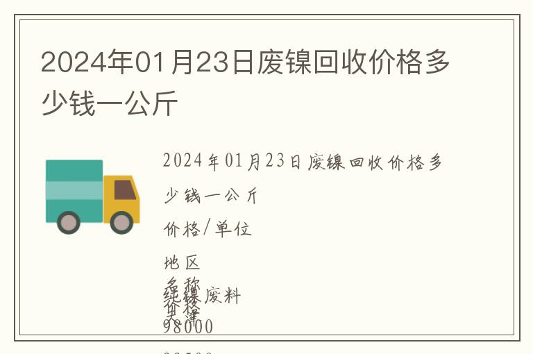 2024年01月23日废镍回收价格多少钱一公斤