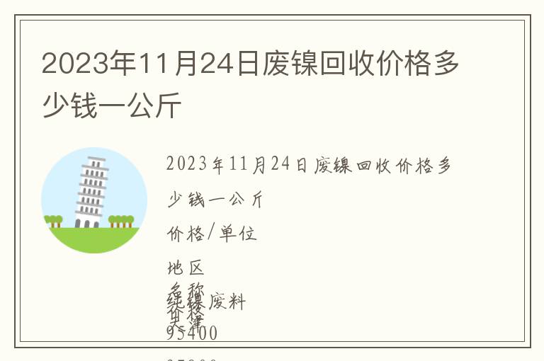 2023年11月24日废镍回收价格多少钱一公斤