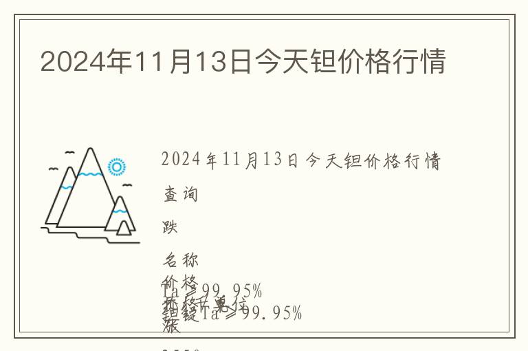 2024年11月13日今天钽价格行情