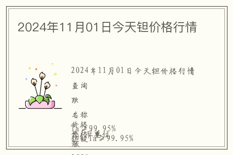 2024年11月01日今天钽价格行情