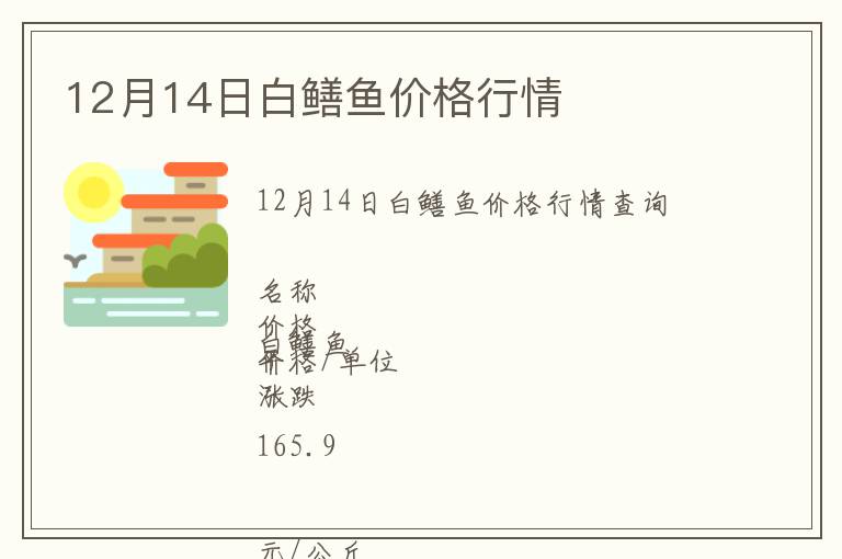 12月14日白鳝鱼价格行情