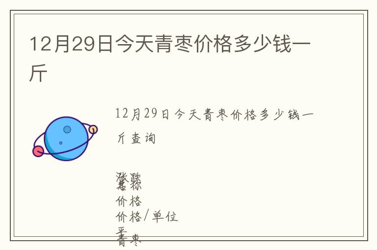 12月29日今天青枣价格多少钱一斤