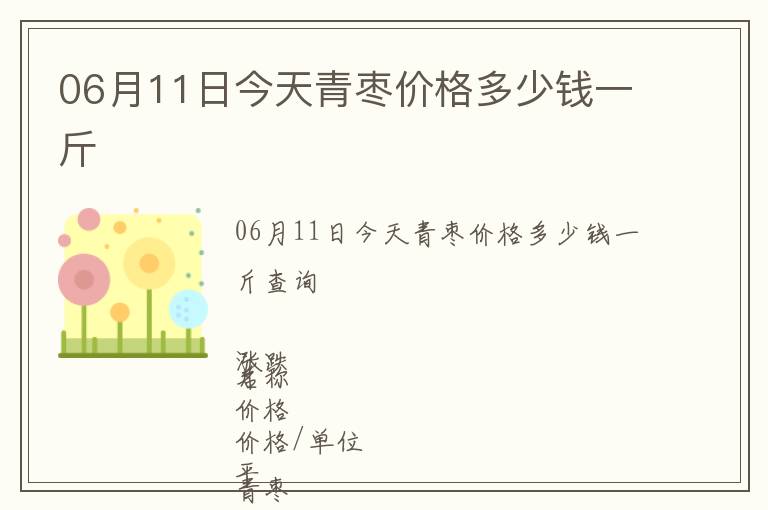 06月11日今天青枣价格多少钱一斤