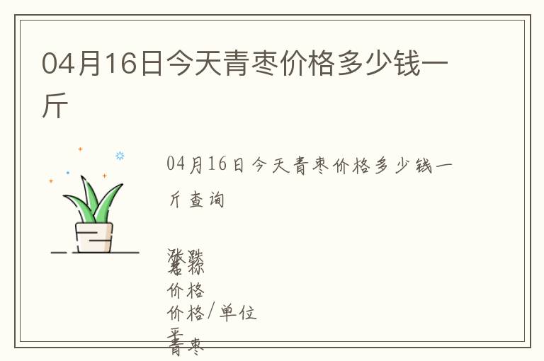 04月16日今天青枣价格多少钱一斤