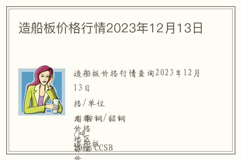 造船板价格行情2023年12月13日