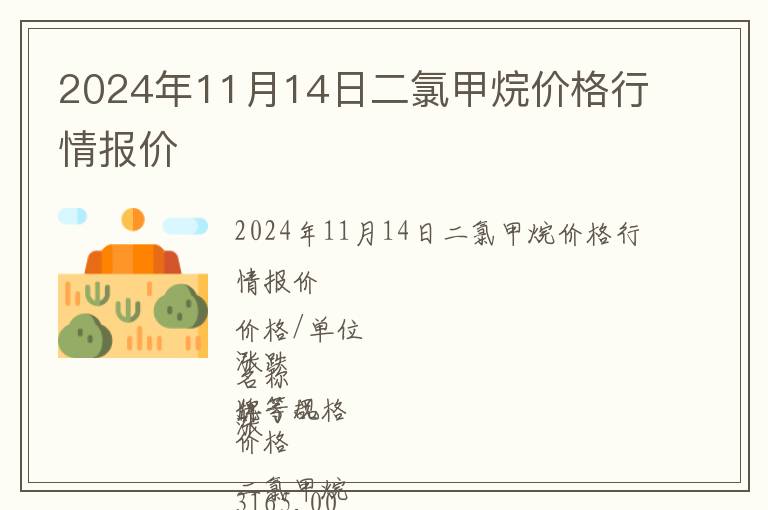 2024年11月14日二氯甲烷价格行情报价