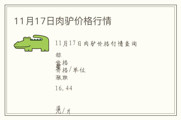 11月17日肉驴价格行情