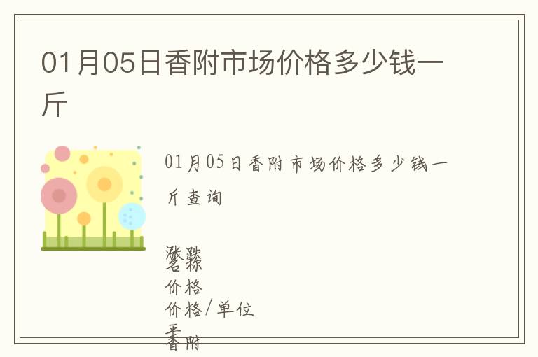 01月05日香附市场价格多少钱一斤