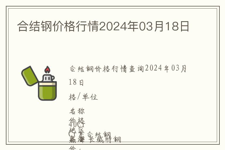 合结钢价格行情2024年03月18日