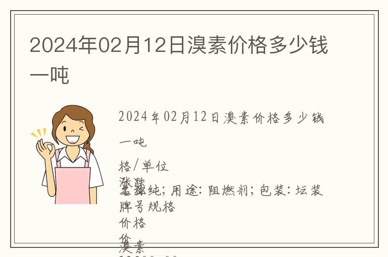 2024年02月12日溴素价格多少钱一吨