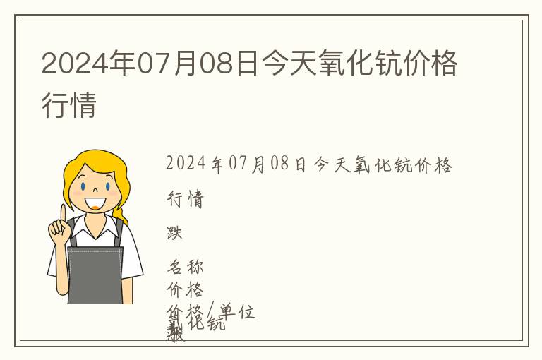 2024年07月08日今天氧化钪价格行情