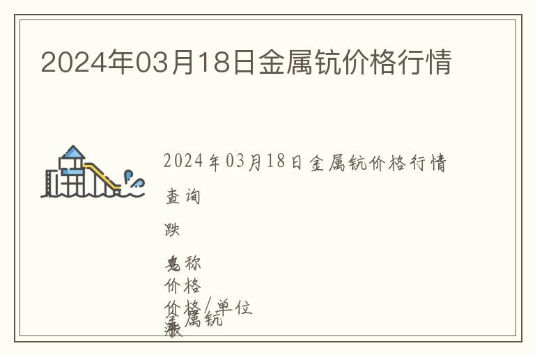 2024年03月18日金属钪价格行情