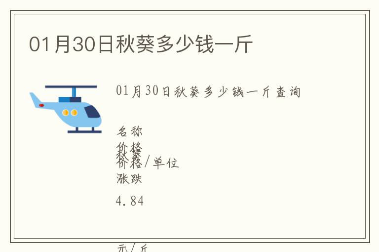 01月30日秋葵多少钱一斤