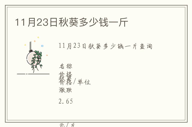 11月23日秋葵多少钱一斤