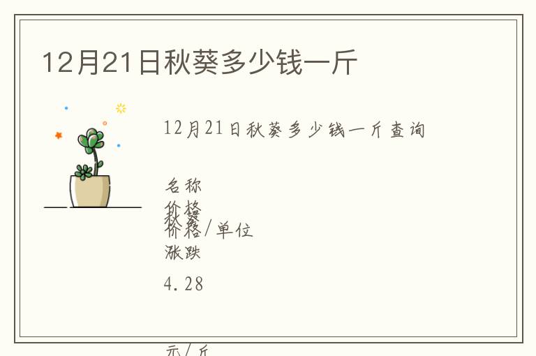 12月21日秋葵多少钱一斤