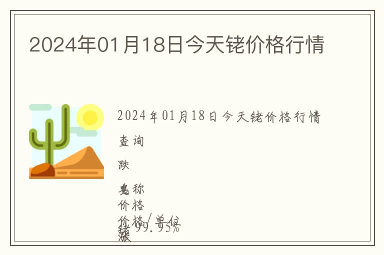 2024年01月18日今天铑价格行情