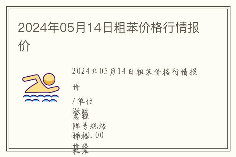 2024年05月14日粗苯价格行情报价