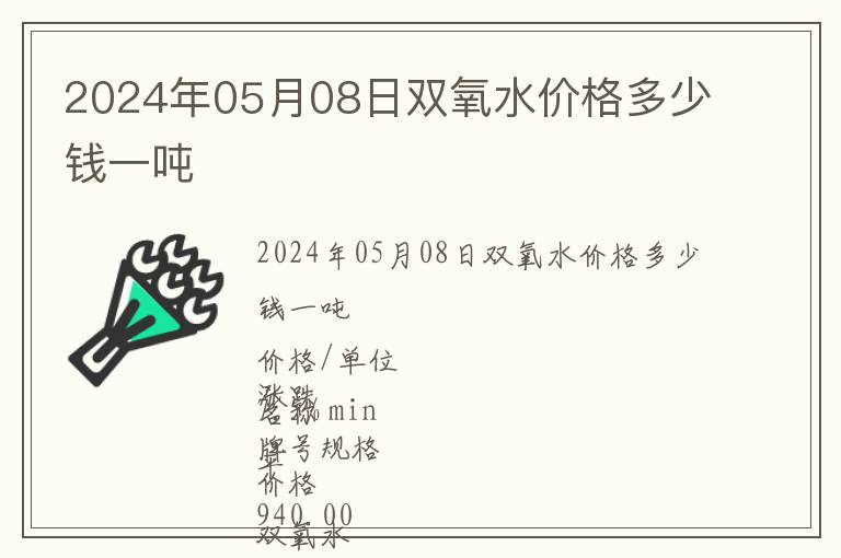 2024年05月08日双氧水价格多少钱一吨