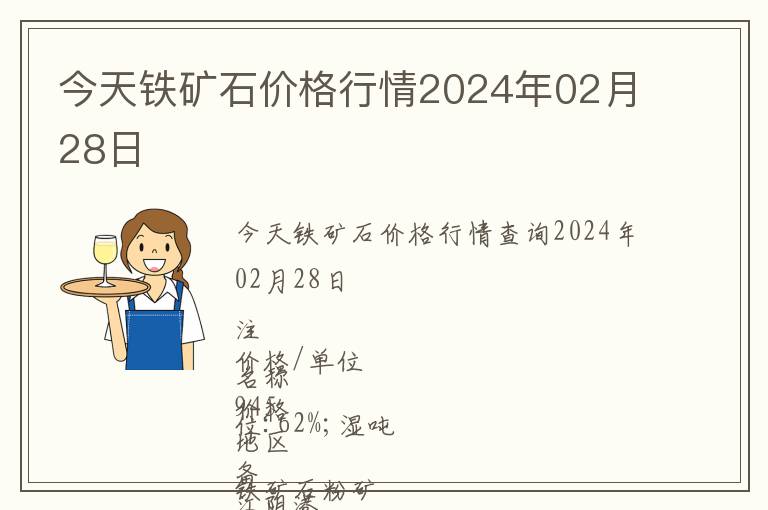 今天铁矿石价格行情2024年02月28日