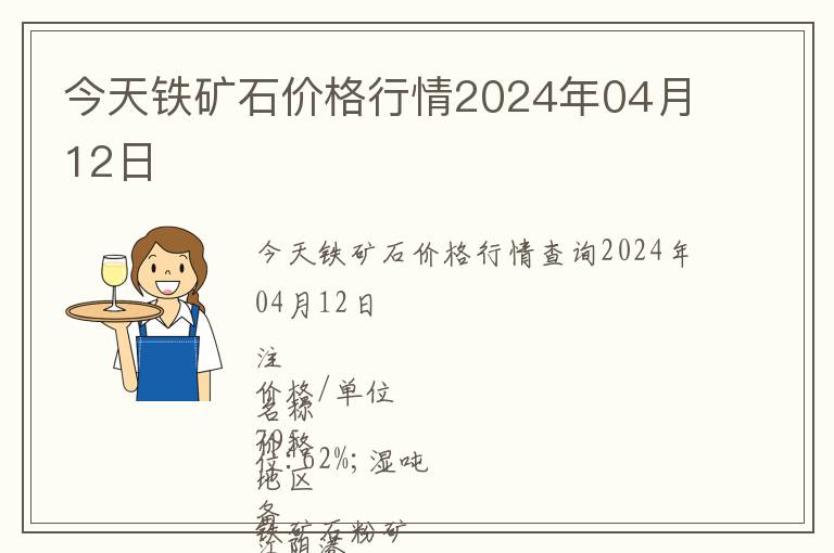 今天铁矿石价格行情2024年04月12日