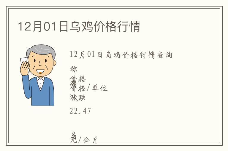 12月01日乌鸡价格行情