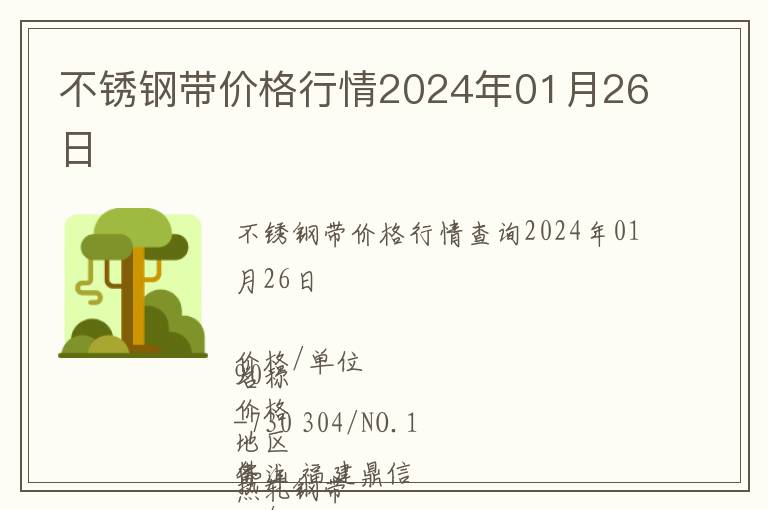 不锈钢带价格行情2024年01月26日