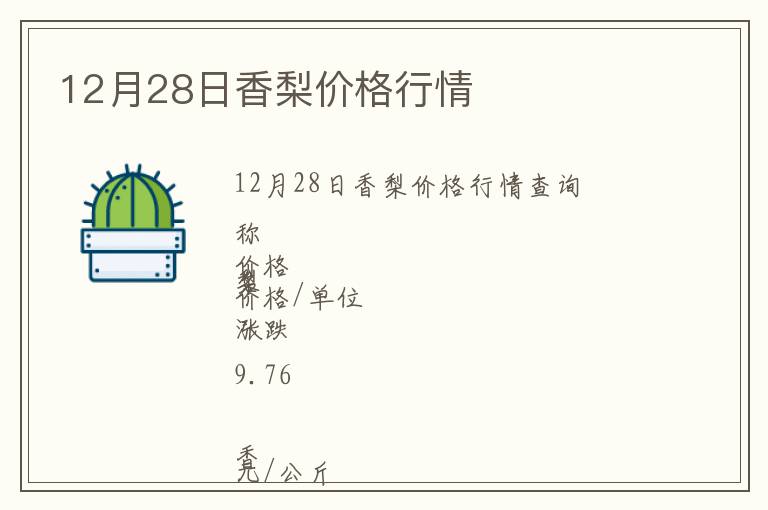 12月28日香梨价格行情