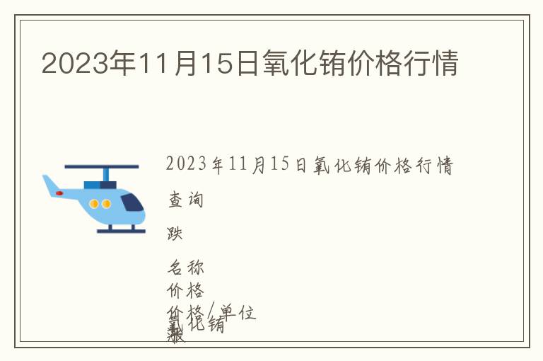 2023年11月15日氧化铕价格行情