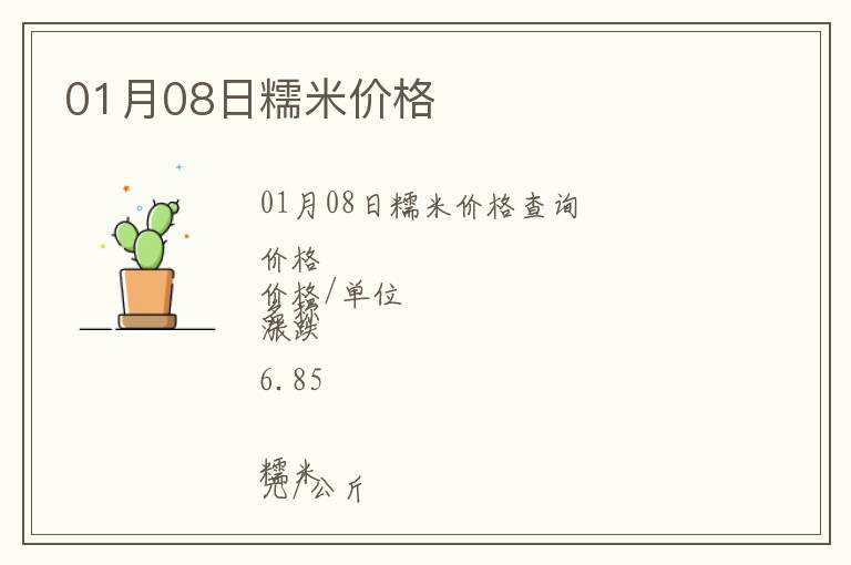 01月08日糯米价格