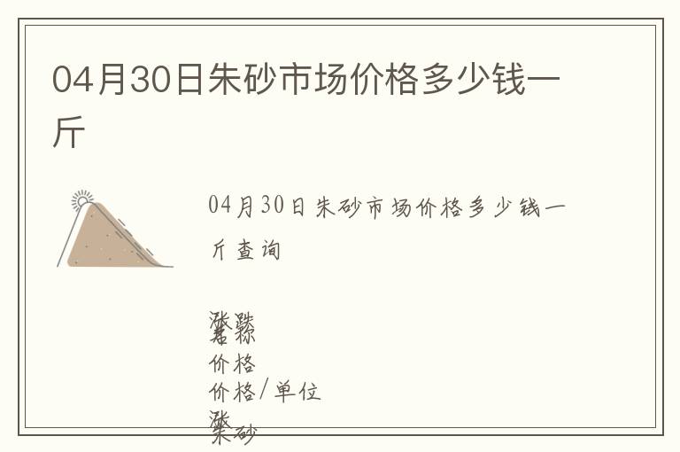 04月30日朱砂市场价格多少钱一斤