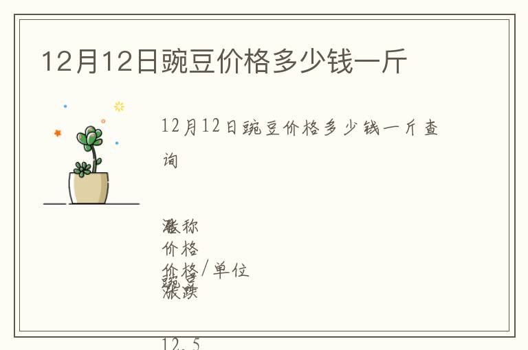 12月12日豌豆价格多少钱一斤