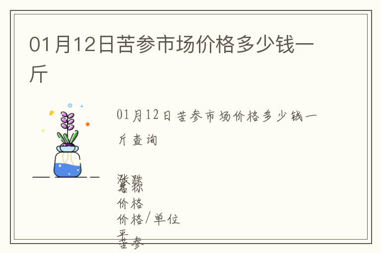 01月12日苦参市场价格多少钱一斤